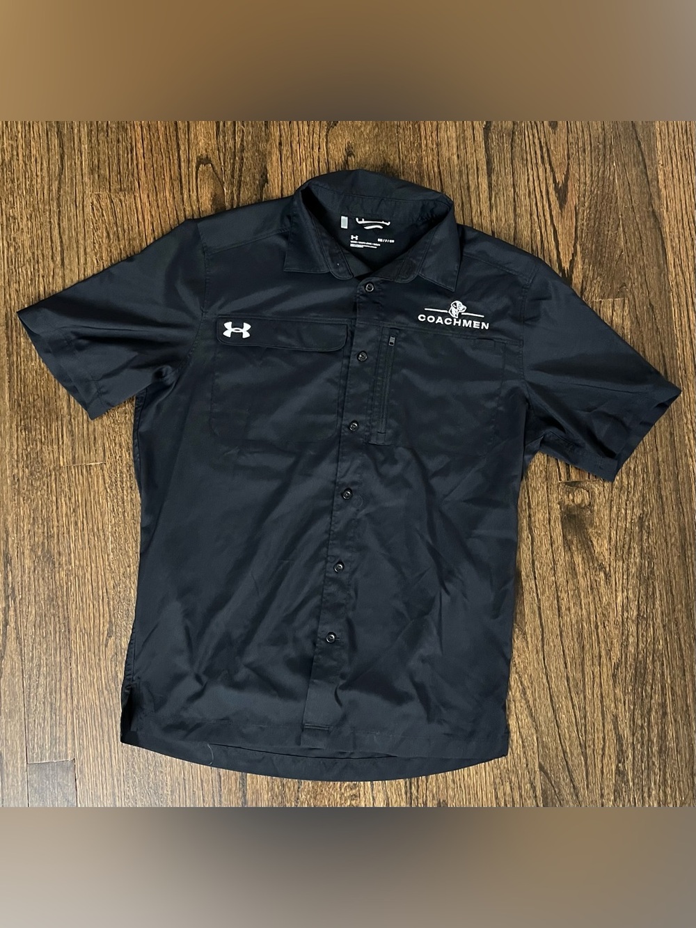 Under Armour Black Short-Sleeve Coachmen Button-Down Performance Shirt